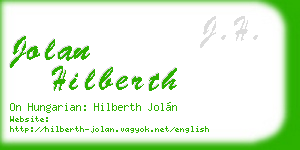 jolan hilberth business card